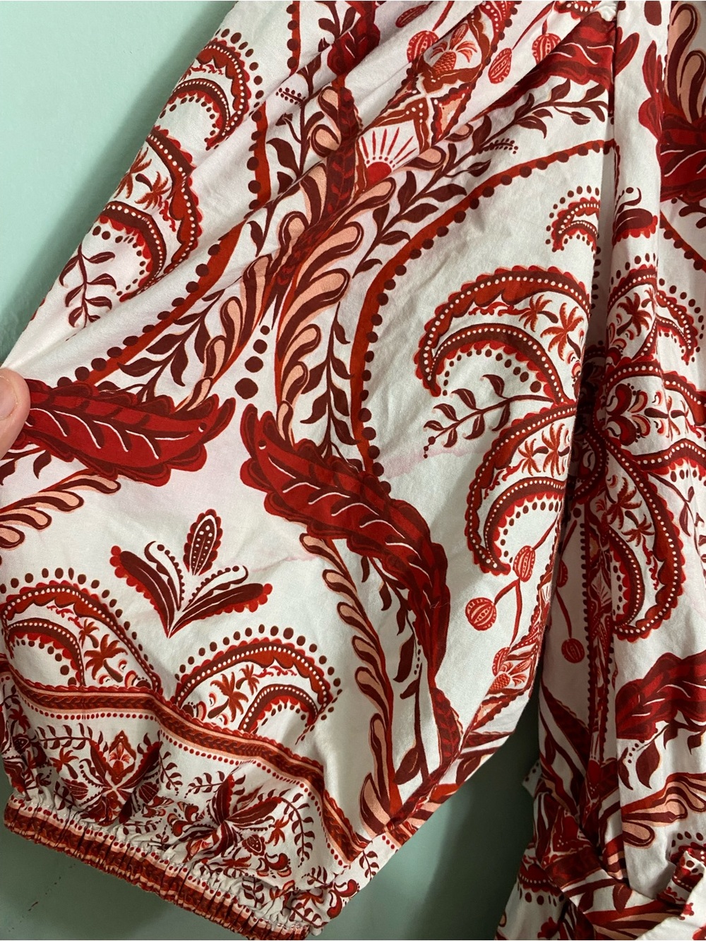 Farm Rio Tropical Cameo Belted Romper Red XS - Picture 4 of 10